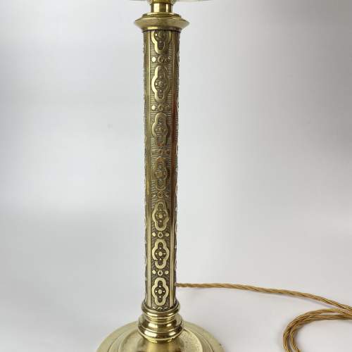 Original Late 19th Century Arts and Crafts Brass Table Lamp image-4