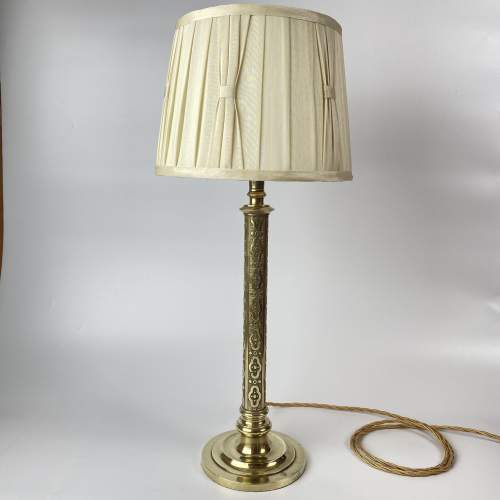 Original Late 19th Century Arts and Crafts Brass Table Lamp image-5