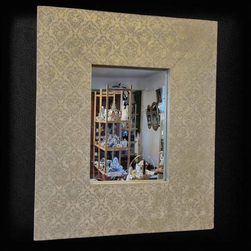 Vintage Hand Painted Mahogany Framed Wall Mirror image-1