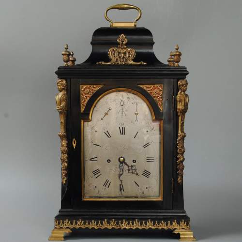 George III Period Ebonised Bracket Clock image-1