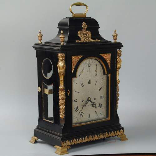 George III Period Ebonised Bracket Clock image-2