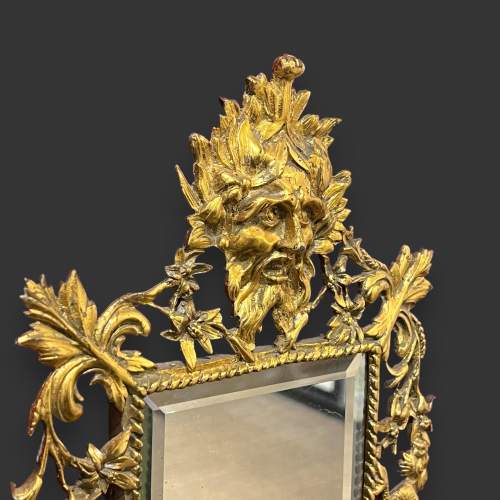 19th Century Gilded Cast Metal Girandole Wall Mirror image-6