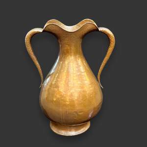 Modernist Hammered Copper Twin Handled Urn by Egidio Casagrande