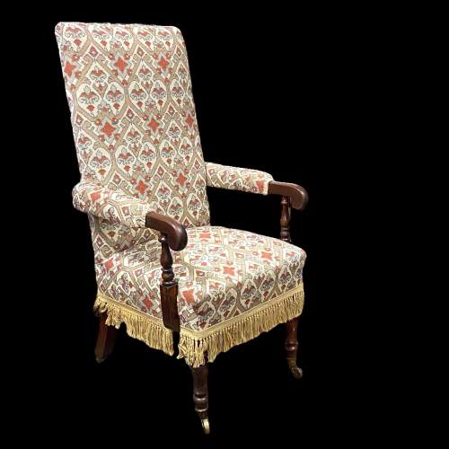 Victorian Upholstered High Back Chair image-1