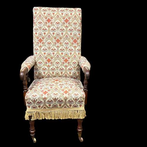 Victorian Upholstered High Back Chair image-2