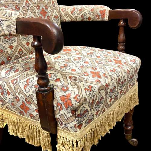 Victorian Upholstered High Back Chair image-5
