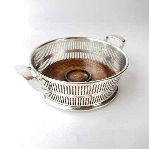Art Deco Silver Basket Wine Coaster - Excellent Quality Maker image-1