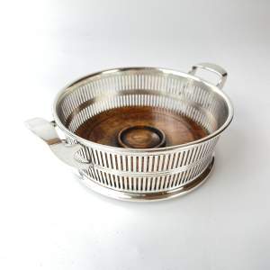 Art Deco Silver Basket Wine Coaster - Excellent Quality Maker
