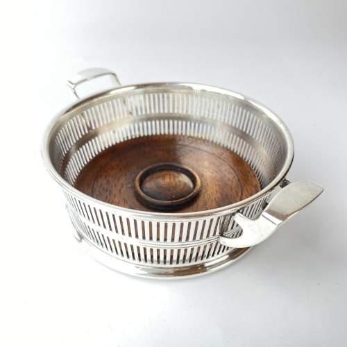 Art Deco Silver Basket Wine Coaster - Excellent Quality Maker image-2