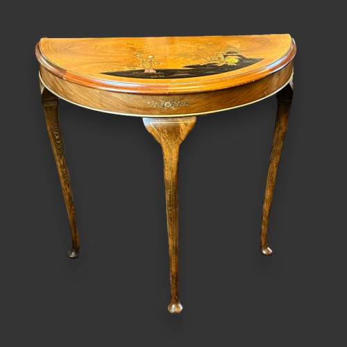Mid 20th Century Demi Lune Chinoiserie Table image-2