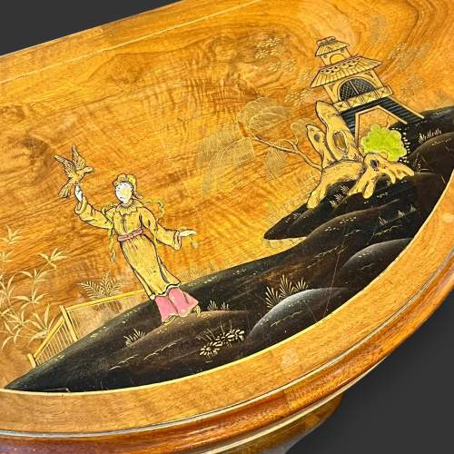 Mid 20th Century Demi Lune Chinoiserie Table image-3
