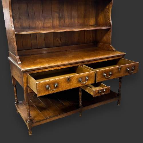 George III Style Oak Dresser with Plate Rack image-2