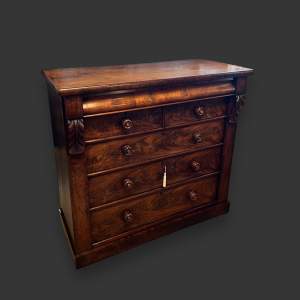 Victorian Flame Mahogany Scottish Chest of Drawers