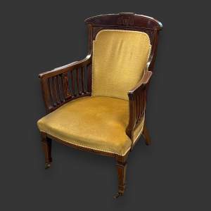 Victorian Inlaid Mahogany Salon Chair