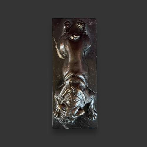 Bronze Bull Dog on Marble Plinth image-4