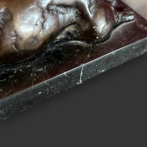 Bronze Bull Dog on Marble Plinth image-6