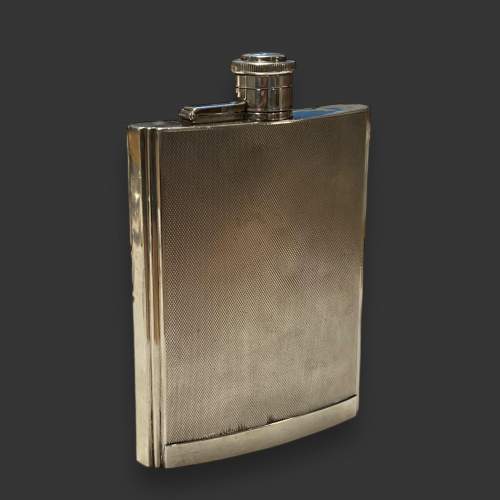 Art Deco Silver Hip Flask image-1