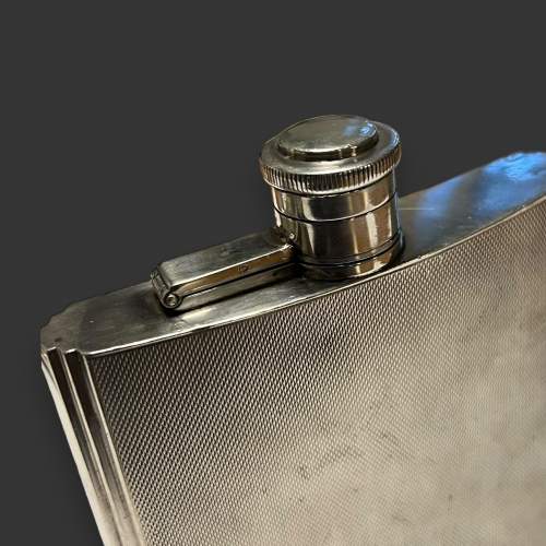 Art Deco Silver Hip Flask image-2
