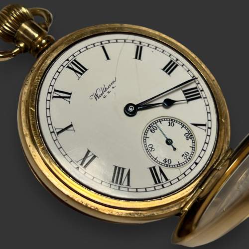 Waltham Dennison Case Gold Plated Pocket Watch image-2
