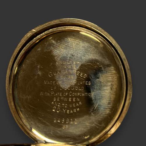 Waltham Dennison Case Gold Plated Pocket Watch image-5