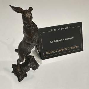 Hare Standing Bronze Sculpture - Michael Simpson - Small 833