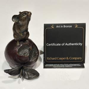 Mouse on Apple by Michael Simpson - Bronze Sculpture - 956