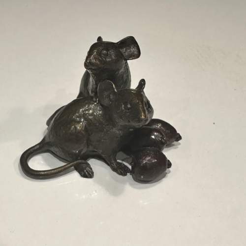 Bronze Mice with Rosehips 953 - Michael Simpson image-2
