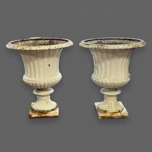 Pair of 19th Century Large and Very Heavy Cast Iron Garden Urns image-2