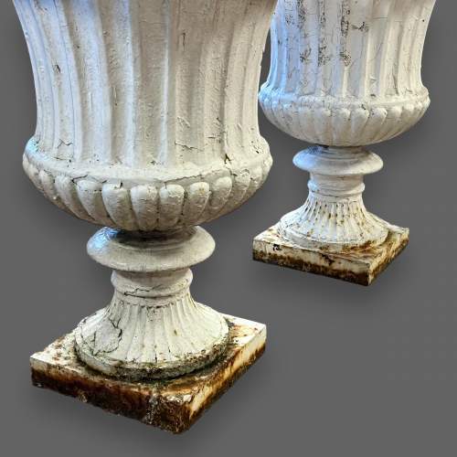 Pair of 19th Century Large and Very Heavy Cast Iron Garden Urns image-6