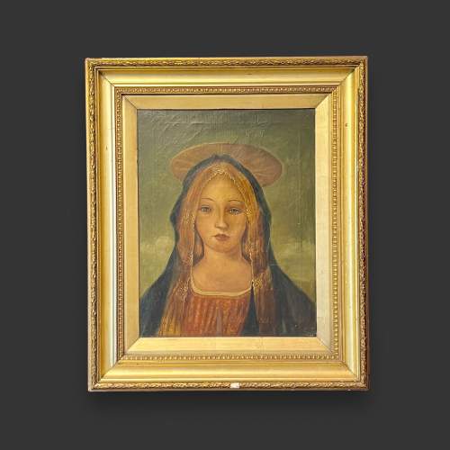 19th Century Oil on Canvas Portrait of Mary Magdalene image-1