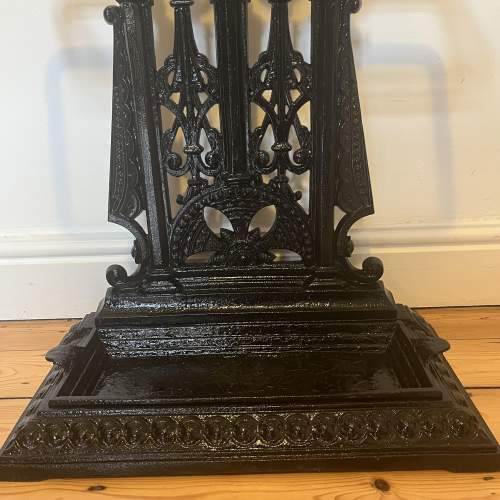 Antique Victorian Aesthetic Cast Iron Umbrella Stick Stand 1869 image-4