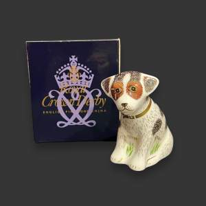 Boxed Royal Crown Derby Sitting Puppy