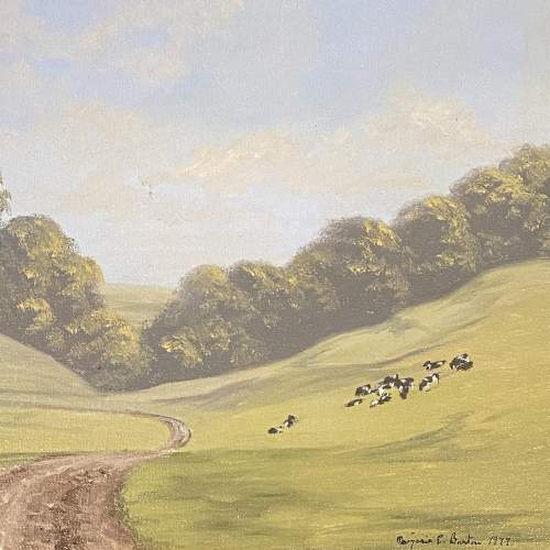 Marjorie Eileen Burton Oil on Canvas of Hundon Manor Farm image-3