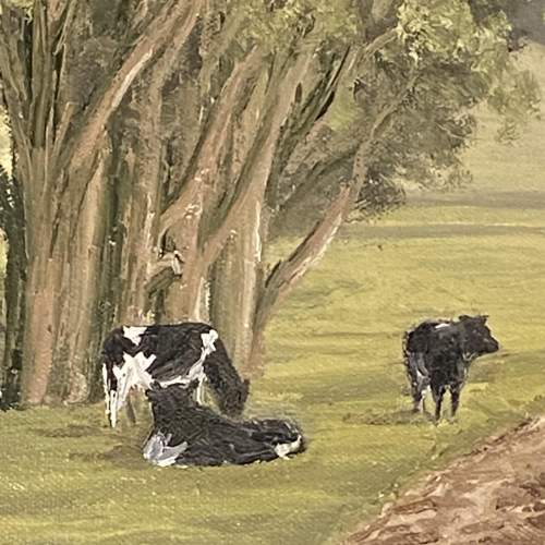 Marjorie Eileen Burton Oil on Canvas of Hundon Manor Farm image-6
