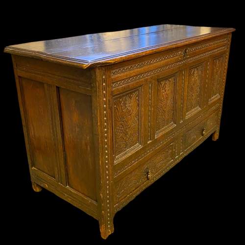 18th Century Carved Oak Mule Chest image-2