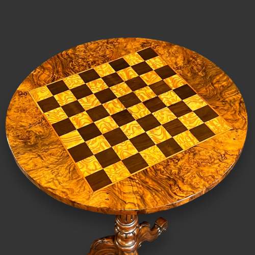 19th Century Walnut Occasional Table with Chessboard Top image-2