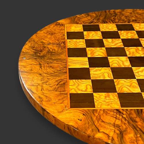 19th Century Walnut Occasional Table with Chessboard Top image-3