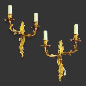 Pair of Early 20th Century Rococo Style Wall Lights