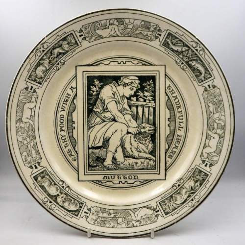 Wedgwood 19th Century Arts & Crafts Banquet - Mutton - Green & White Plate image-1