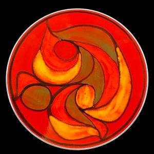 Poole Pottery 1960s Delphis Charger - Psychedelic Swirls