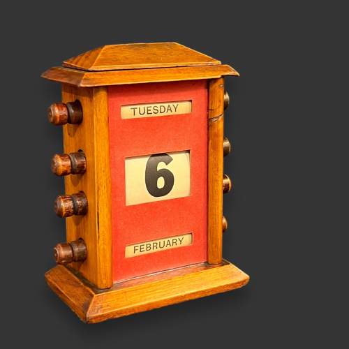 Mid 20th Century Wooden Perpetual Calendar image-1