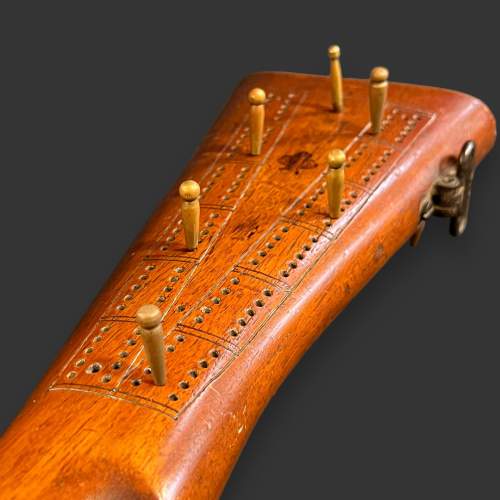 Early 20th Century Trench Art Gun Stock Cribbage Board image-5