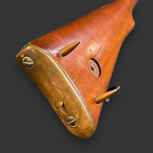 Early 20th Century Trench Art Gun Stock Cribbage Board image-6
