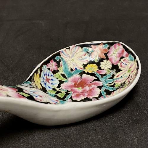 Chinese Millefleur Porcelain Large Spoon image-2