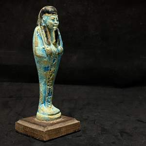 Ancient Egyptian Turquoise Frit Glazed Shabti