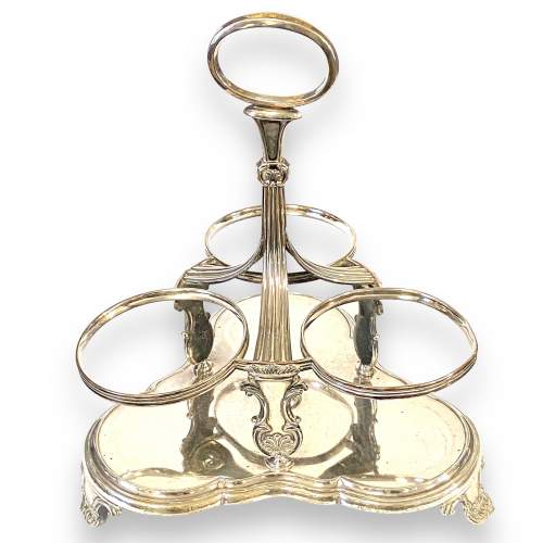Early Victorian Silver Plated Triple Decanter Stand image-4