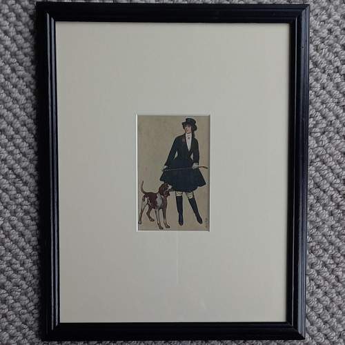 Framed Original Early 20thC Postcard Signed by E. Colombo image-1