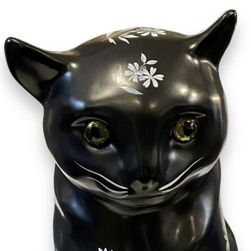 Mid 20th Century Black Pottery Cat image-6