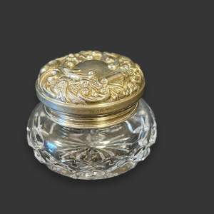 Edwardian Cut Glass Silver Topped Trinket Pot