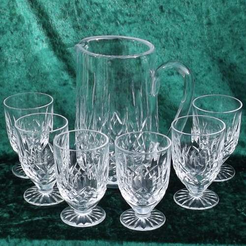 Waterford Irish Cut Lead Crystal Linsmore Jug and Six Glasses image-1